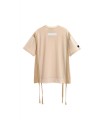 CAMISETA MWM BEIGE TIRAS COLGANDO