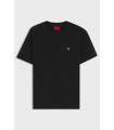 CAMISETA NEGRA HUGO BORDADO FLORES