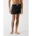 BAÑADOR GUESS NEGRO TIRAS BLANCAS