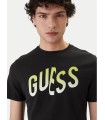 CAMISETA GUESS NEGRA LOGO DEGRADADO VERDE