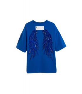 Camiseta MWM azul alas bordadas