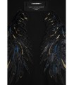 Camiseta MWM negra alas bordadas negras