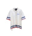 CAMISA MANGA CORTA MWM BEIGE CON RAYAS EN LA CADERA