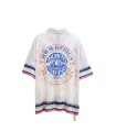 CAMISA MANGA CORTA MWM BEIGE CON RAYAS EN LA CADERA