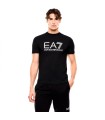 CAMISETA NEGRA EA7 LOGO GRANDE BLANCO