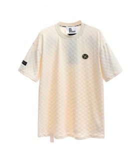 CAMISETA BEIGE MWM A CUADROS