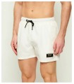 BAÑADOR EA7 CREMA CON LOGO NEGRO Y DORADO