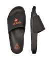 CHANCLAS NEGRAS GUESS LOGO NARANJA