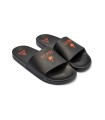 CHANCLAS NEGRAS GUESS LOGO NARANJA