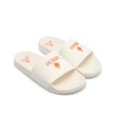 CHANCLAS BLANCAS GUEES LOGO NARANJA