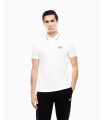 POLO BLANCO EA7 LINEAS NEGRAS