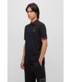 POLO NEGRO HUGO LINEAS ROJAS