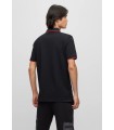 POLO NEGRO HUGO LINEAS ROJAS