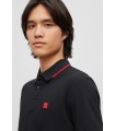 POLO NEGRO HUGO LINEAS ROJAS