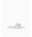 CHANCLAS BLANCAS EA7 LOGO PLATEADO