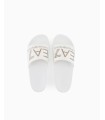 CHANCLAS BLANCAS EA7 LOGO PLATEADO
