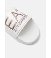 CHANCLAS BLANCAS EA7 LOGO ROSE GOLD