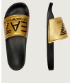 CHANCLA DORADA LOGO NEGRO EA7